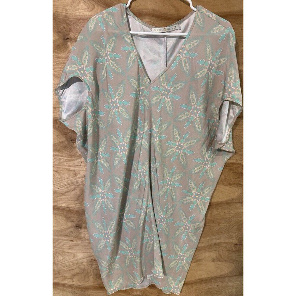 Marie Oliver Maura Silk Shift Shirt Dress Women's Medium